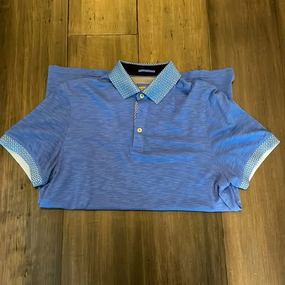 Men's Ted Baker London Polo Shirt - Size 3 (Medium) - Blue - Picture 4 of 5